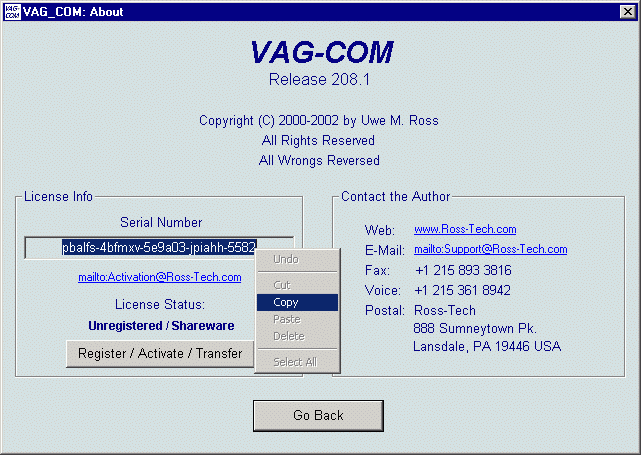 vag com registered and activated